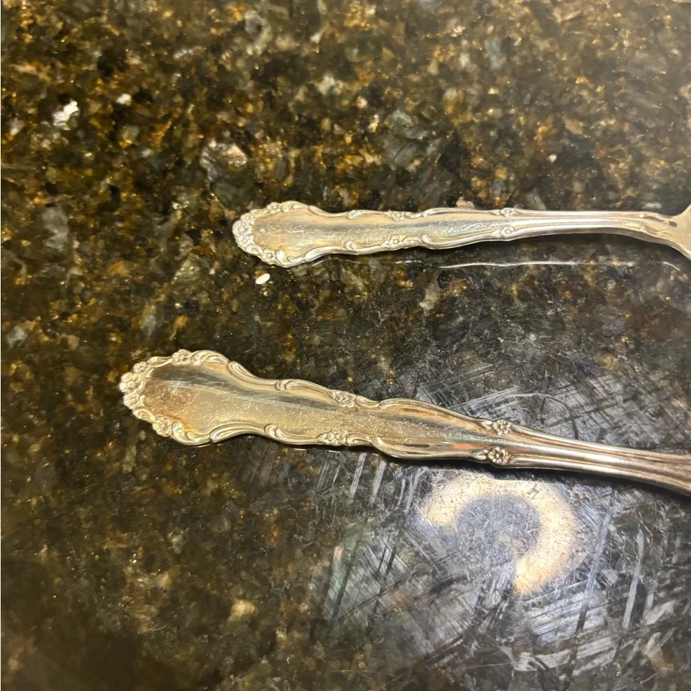 Silver plated fork and spoon